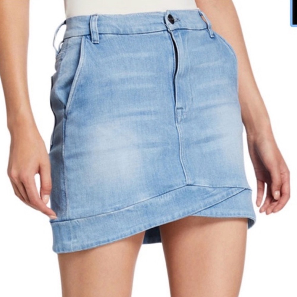 Frame Denim Light Blue Mitered Denim Skirt Sz 26